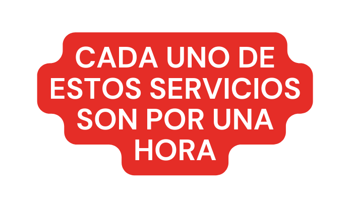 CADA UNO DE ESTOS SERVICIOS SON POR UNA HORA